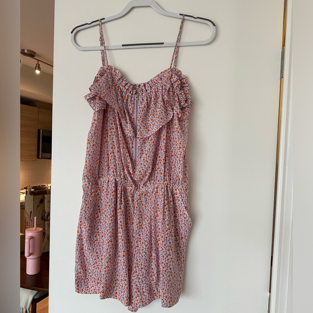 J. Crew 100% silk pink and floral romper